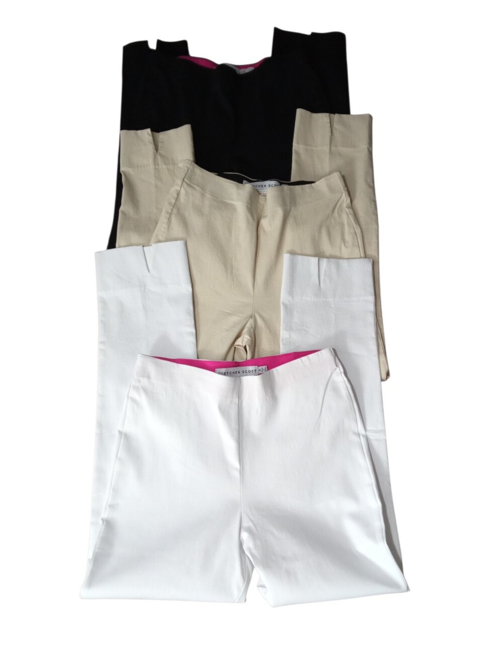Gretchen Scott 3pc Office Pull On High Waist Back Slit Ankle Pants Bundle Size S - Picture 2 of 14